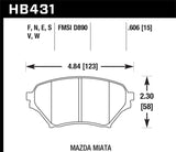 Hawk 01-05 Miata w/ Sport Suspension HT-10 Race Front Brake Pads D890