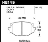 Hawk 94-97 & 99-03 Mazda Miata HT-10 Race Front Brake Pads