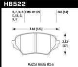 Hawk 06-11 Mazda Miata Mx-5 (inc Club Spec/Grand Touring/Sport/SV/Touring HT-10 Race Front Brake Pad