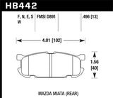Hawk 01-02 Miata w/ Sport Suspension HP+  Street Rear Brake Pads (D891)